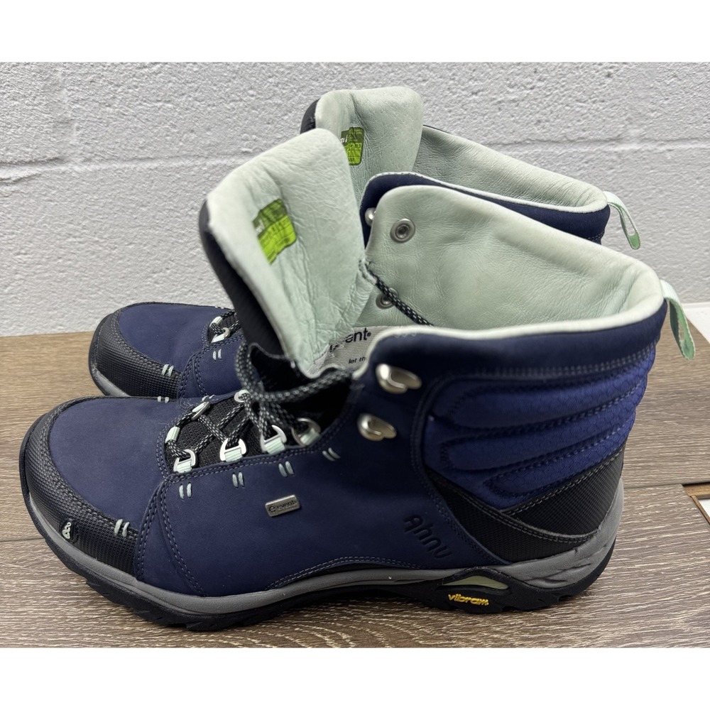 Ahnu Montara Midnight Blue F19615E Waterproof Vibram Hiking Boots Womens Sz 10.5